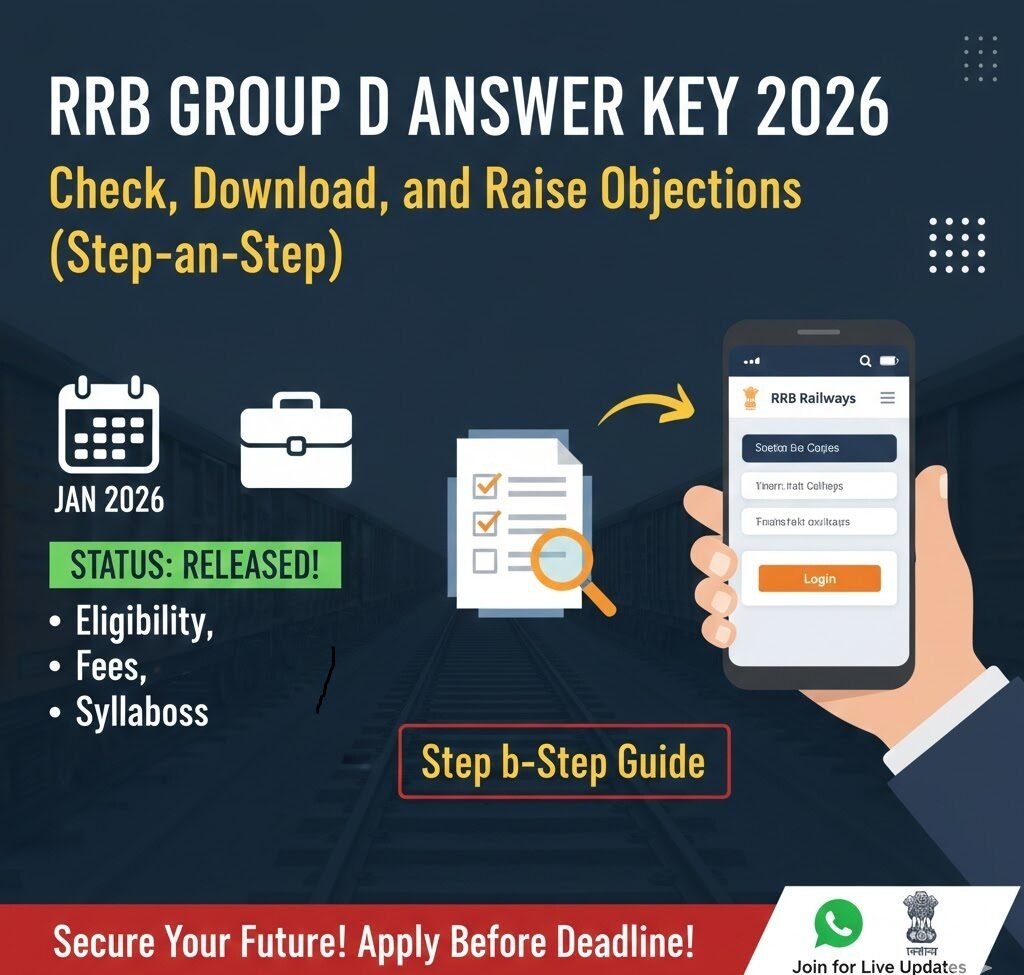 RRB Group D (CEN 08/2024),RRB Group D Answer Key 2026 – How to Check, Download, and Raise Objections (Step‑by‑Step)