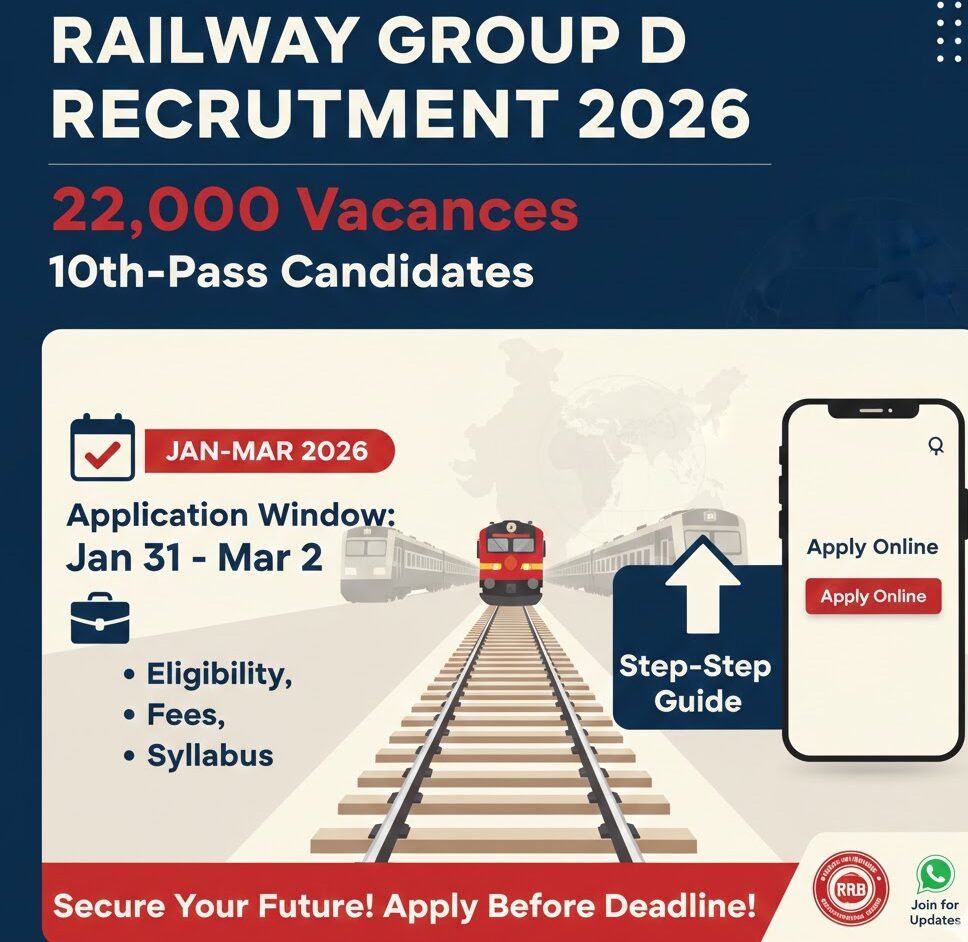 Railway Group D Recruitment 2026 – 22,000 Vacancies for 10th‑Pass Candidates