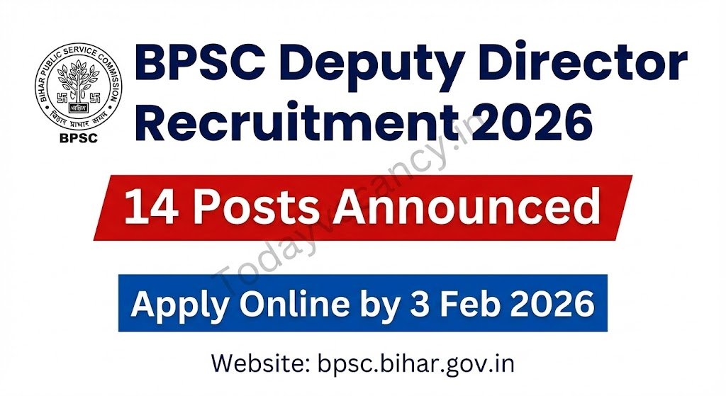 BPSC Deputy Director Recruitment 2026 – 14 Vacancies Apply Online Until 3 Feb 2026