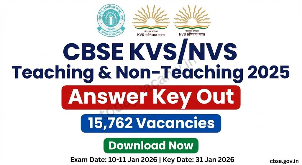 CBSE KVSNVS Teaching Non‑Teaching 2025 Answer Key Download Now