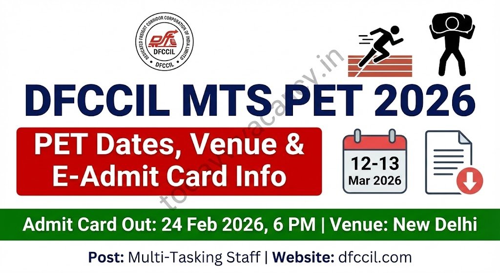 DFCCIL Physical Efficiency Test PET 2026 for Multi‑Tasking Staff – Dates Venue E‑Admit Card Download