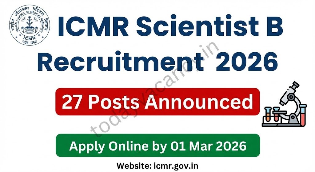 ICMR Scientist B Recruitment 2026 Apply Online for 27 Vacanciea