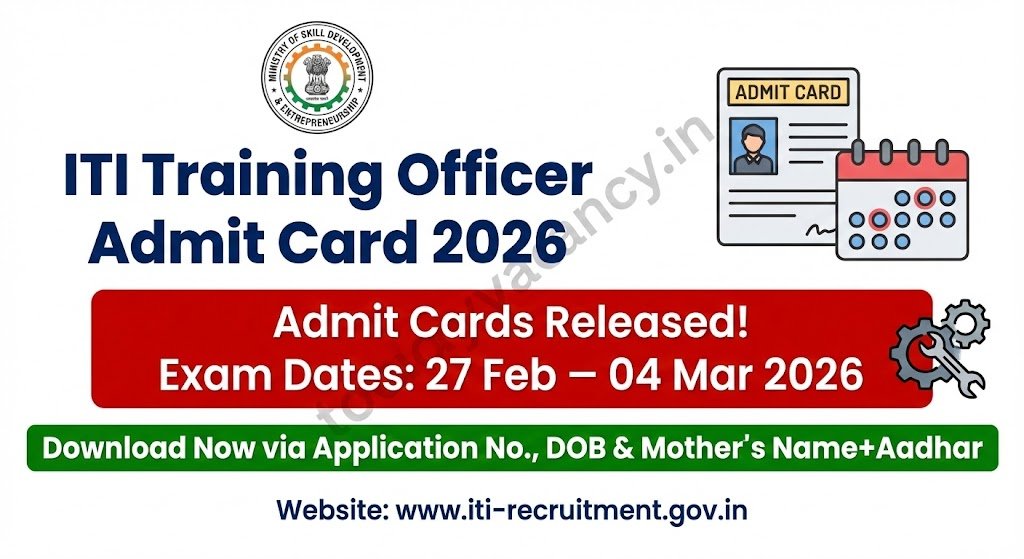 ITI Training Officer Recruitment Test 2026 – Admit Card Release Download Guide