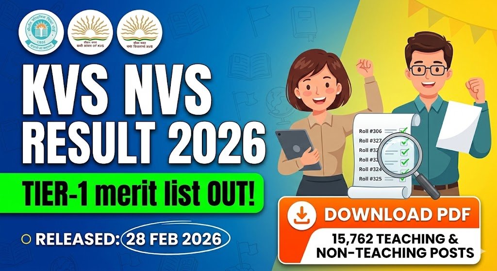KVS NVS Result 2026 – Merit List PDF for Teaching Non‑Teaching
