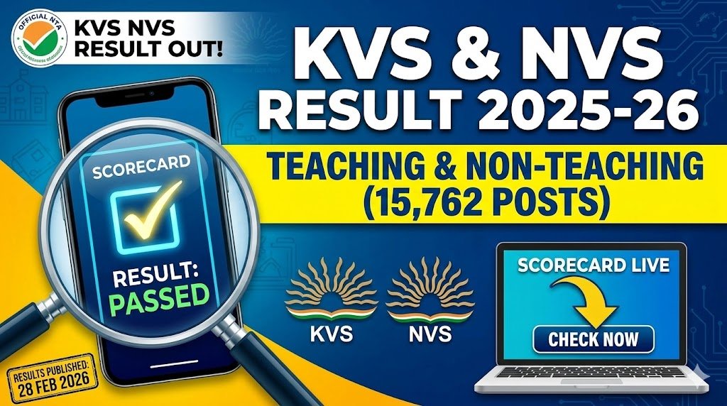 KVS NVS Teaching Non‑Teaching Result 2026 – Check Your Scorecard Online Today