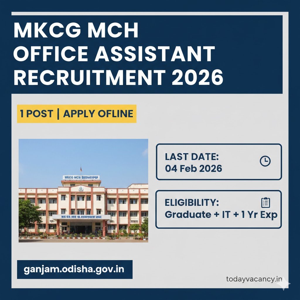 MKCG MCH Berhampur Office Assistant Recruitment 2026 – Apply Offline for 1 Post