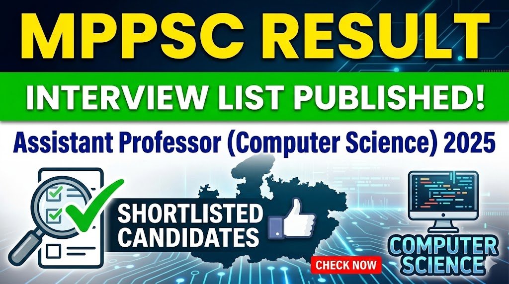 MPPSC Assistant Professor Computer Science 2025 Interview List Published – Check Shortlisted Candidates Today