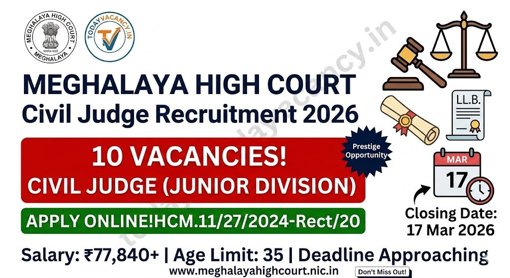 Meghalaya High Court Civil Judge Recruitment 2026 – 10 Seats Open