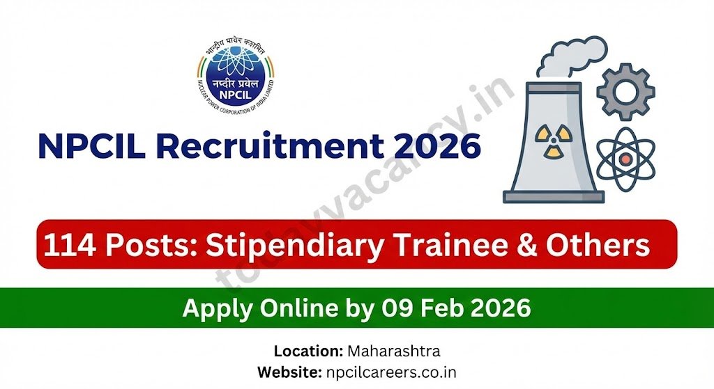 NPCIL Recruitment 2026 114 Stipendiary Trainee Other Posts – Apply by Feb
