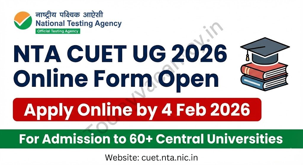 NTA CUET UG 2026 Online Form Open – Apply by 4 Feb 2026 for Central University Admissions