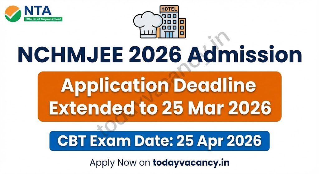 NTA NCHMJEE 2026 Admissions Apply Online for B.Sc . Hospitality Hotel Administration – Deadline 25 Mar 2026
