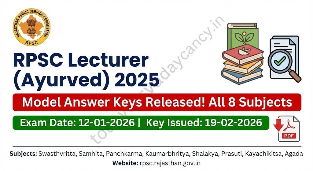 RPSC Ayurved Lecturer Answer Key 2025 Out Download All Subjects PDF