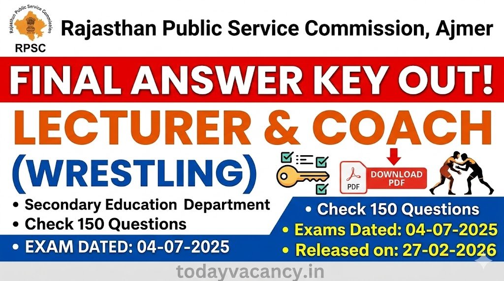 RPSC Lecturer Coach Wrestling 2024 Answer Key Released – Check Solutions Now