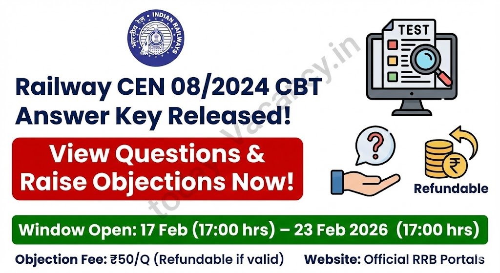 Railway Recruitment CEN 082024 CBT Answer Key View Questions Submit Objections Feb 2026 @rrbmuzaffarpur.gov .in