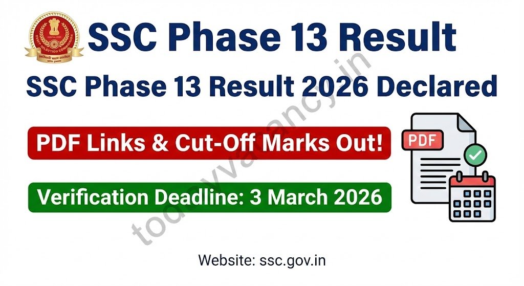SSC Phase 13 Result 2026 – PDF Links Cut‑Off Marks Verification Date