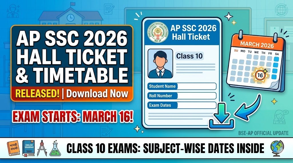 AP SSC 2026 Admit Card Timetable Released Exam Starts March 16