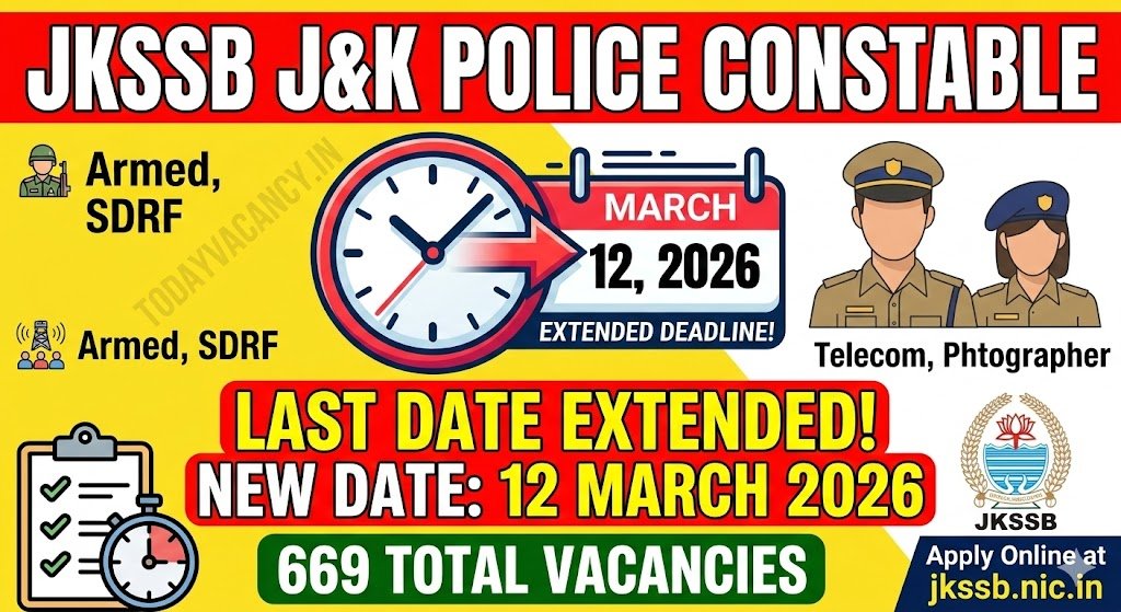 JKSSB Constable Recruitment 2026 669 Posts Apply Online – Last Date 12 March