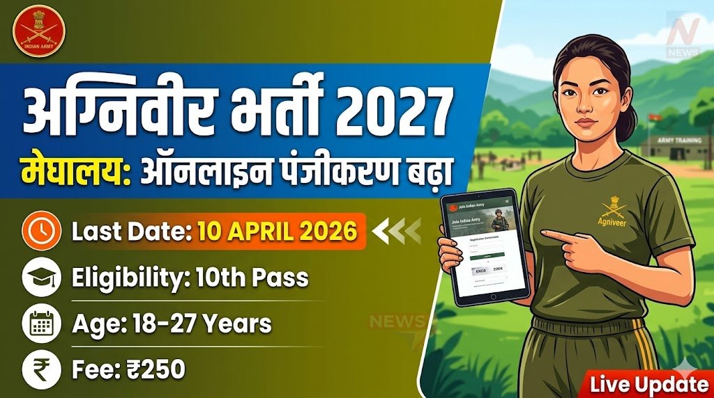 Agniveer Recruitment 2027 – Meghalaya Extends Online Registration till 10 April 2026