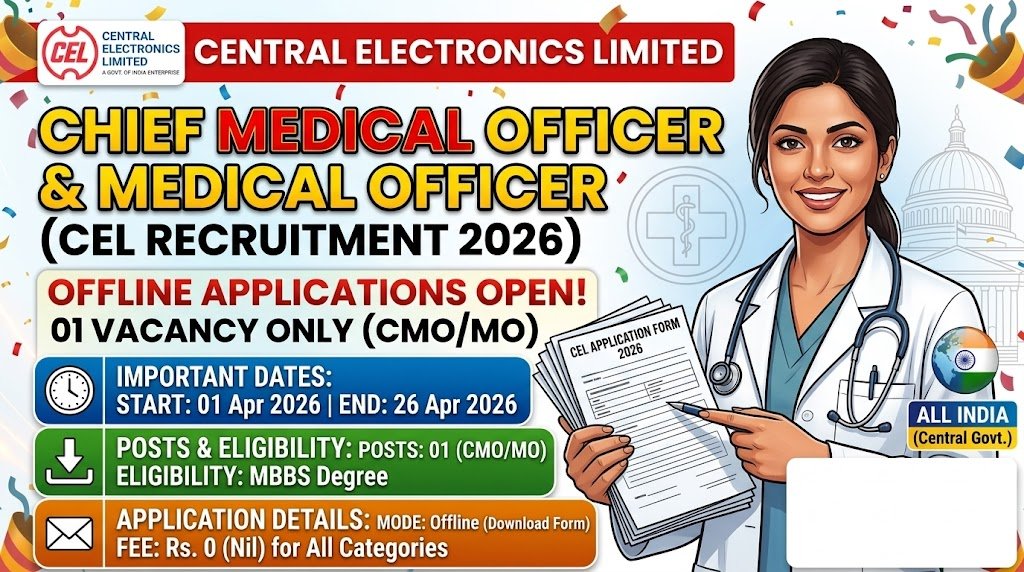 CEL Recruitment 2026 – Offline Applications Open for Chief Medical Officer Medical Officer Posts