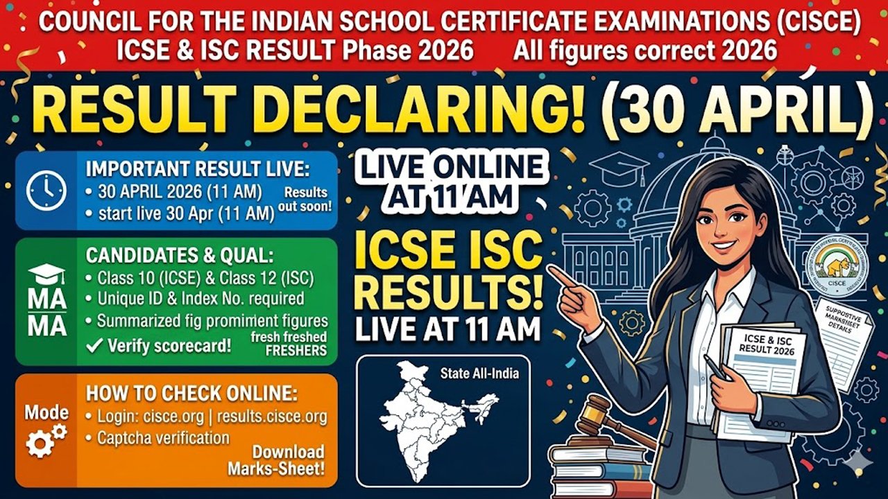 CISCE Declares ICSE ISC 2026 Results on 30 April 2026 – Live at 11 AM Check Here