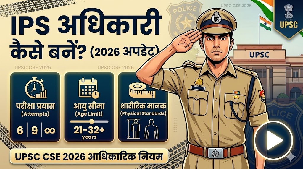 IPS अधिकारी बनने के लिए परीक्षा प्रयास आयु व शारीरिक मानक – 2026 अपडेट