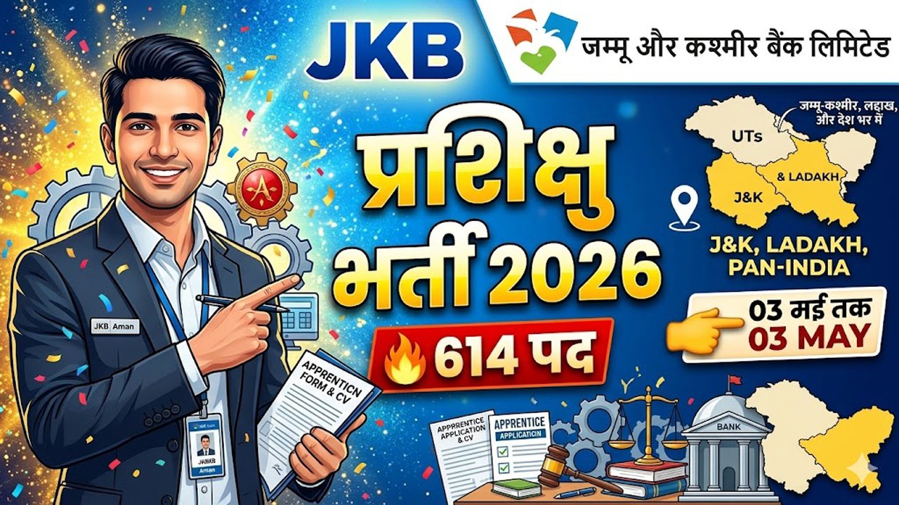 JK Bank Apprentice Recruitment 2026 – 614 Posts Apply Online Before 03 May