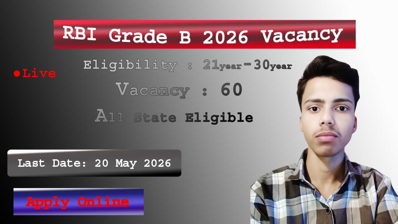 RBI Grade B 2026 Recruitment 60 Officer Posts – Apply Online by May 20