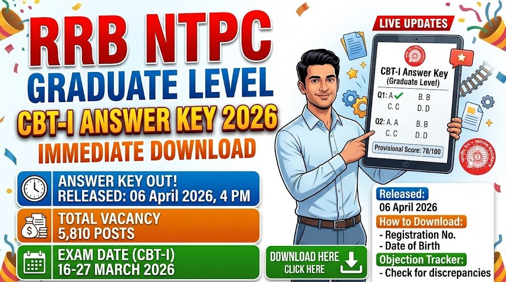 RRB NTPC Graduate Level CBT‑I Answer Key 2026 – Immediate Download Details