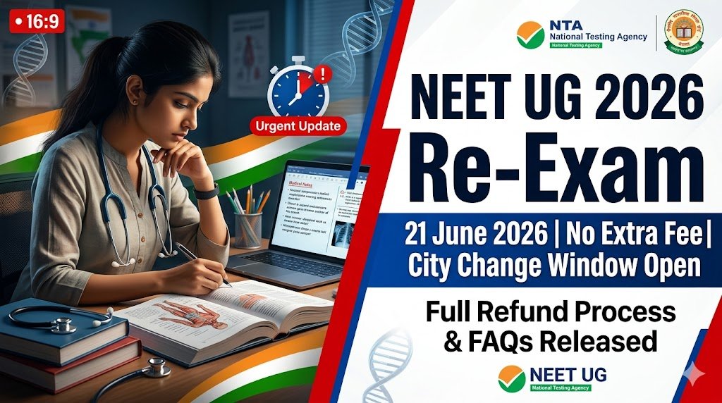 NEET UG 2026 Re‑Exam FAQs All You Must Know About Centres City Choice Fee Refunds